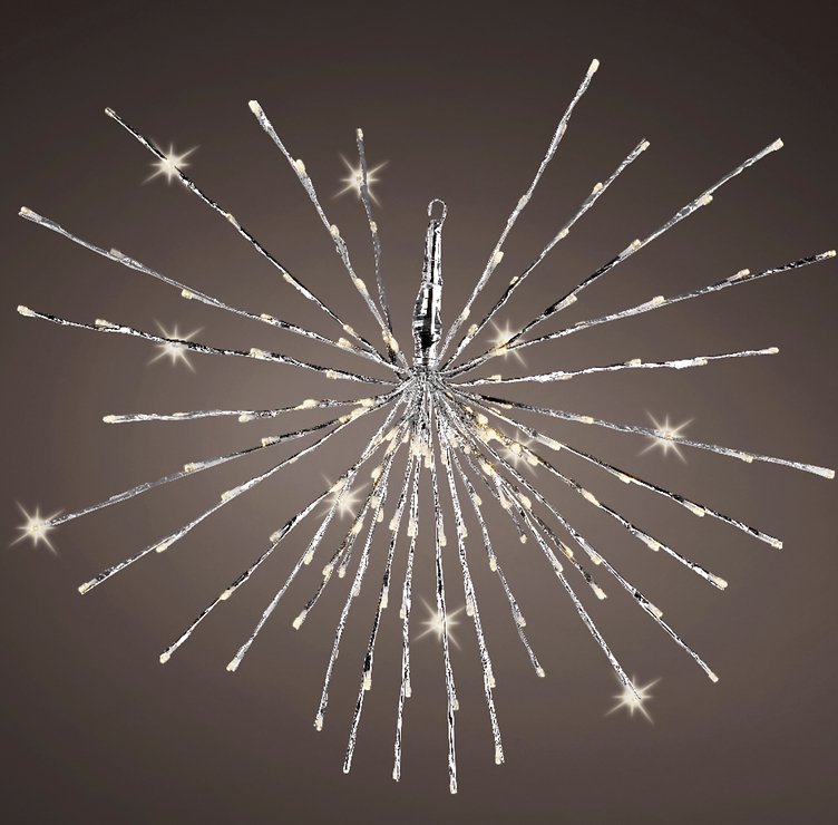 Kaemingk Lumineo LED-Polarstern 160 LED warmweiß außen 70 cm silber