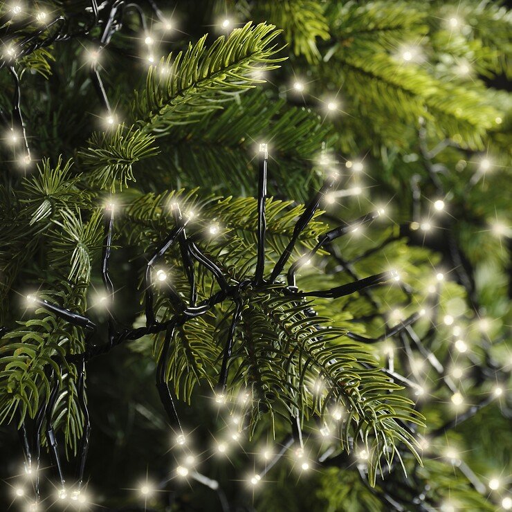 Kaemingk Lumineo Cluster Lichterkette 144 LED warmweiß außen 1,3 m schwarz