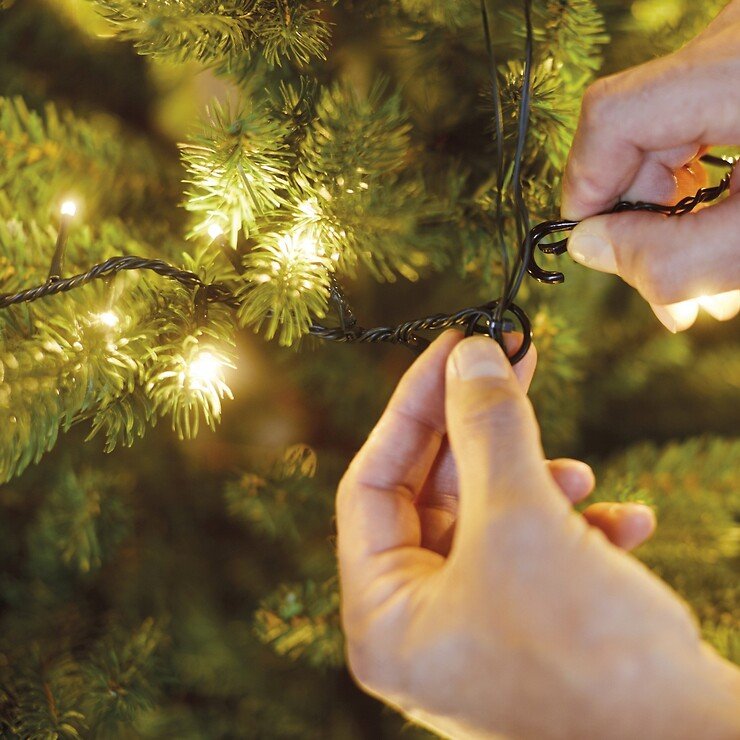 Kaemingk Lumineo Lichterkette Compact 1-2-glow 400 LED warmweiß außen 1,5 m grün