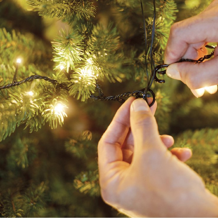 Kaemingk Lumineo Lichterkette Compact 1-2-glow 880 LED warmweiß außen 2,4 m grün