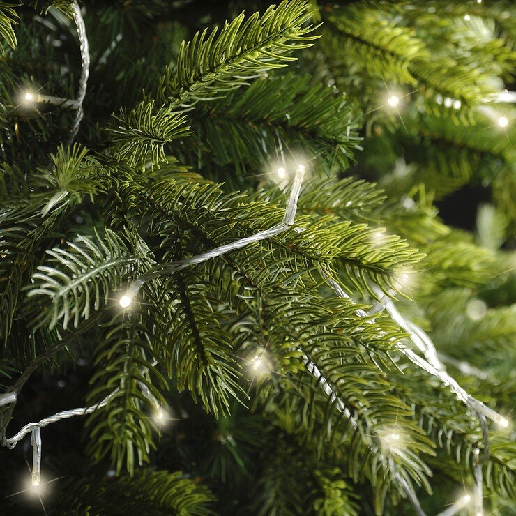 Lumineo Lichterkette Basic Twinkle 96 LED warmweiß außen 7,1 m batteriebetrieben transparent