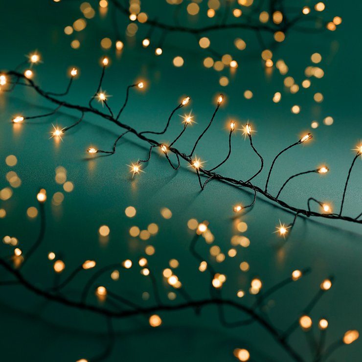 Kaemingk Lumineo Lichterkette Compact Twinkle 360 LED klassisch warm außen 4,5 m schwarz