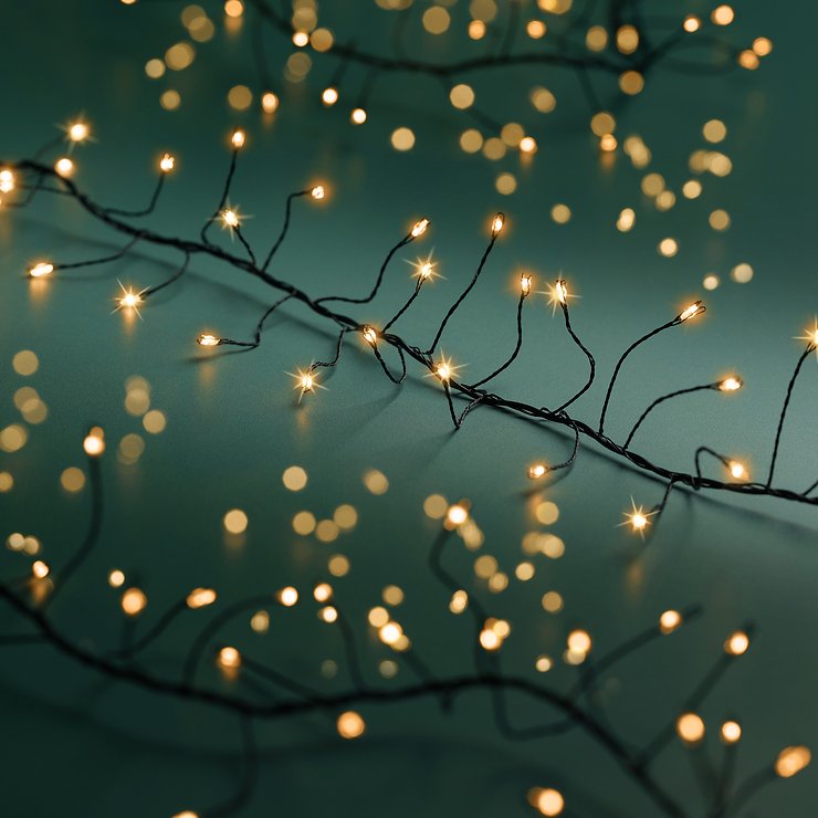 Kaemingk Lumineo Lichterkette Compact Twinkle 480 LED klassisch warm außen 6 m schwarz