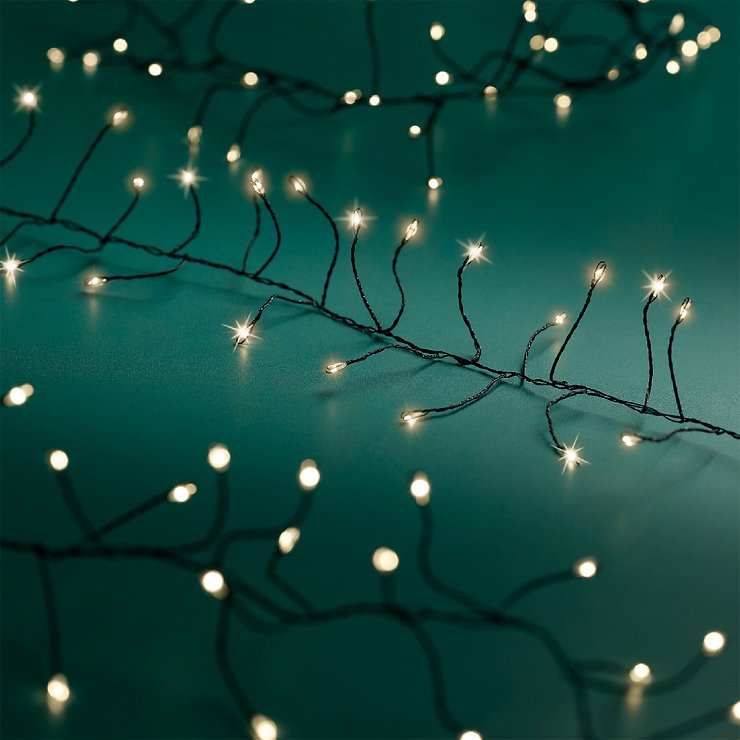 Kaemingk Lumineo Lichterkette Compact Twinkle 960 LED warmweiß außen 12 m schwarz