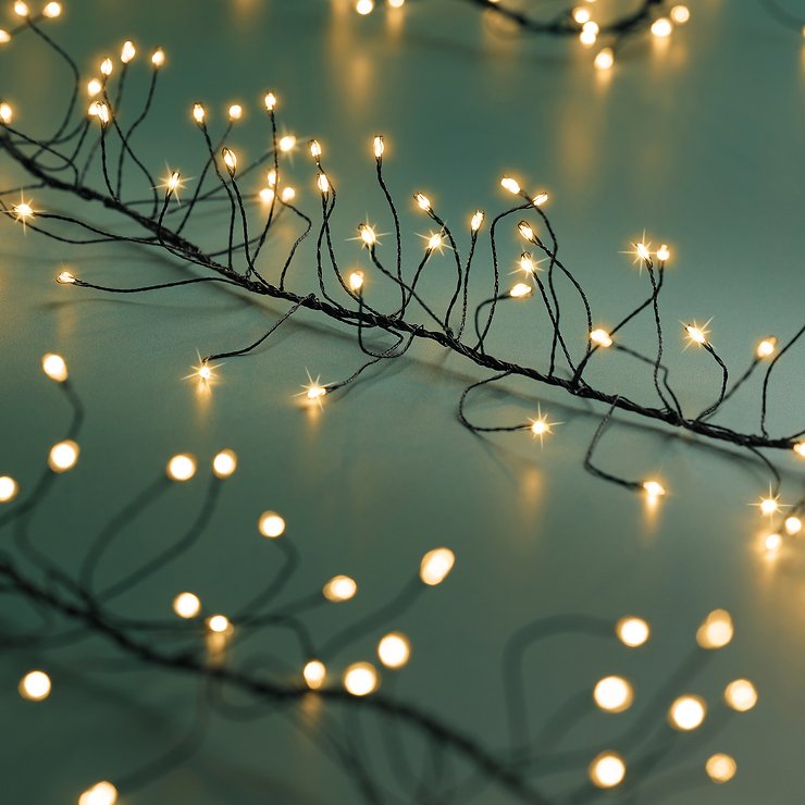 Kaemingk Lumineo LED-Lichterkette Cluster Twinkle 480 LED klassisch warm außen 3 m schwarz