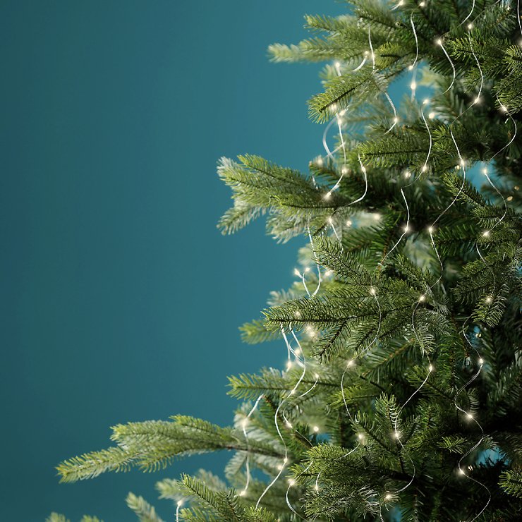 Kaemingk Lumineo LED-Lichtbündel 640 LED warmweiß außen 32 x 1,9 m silber