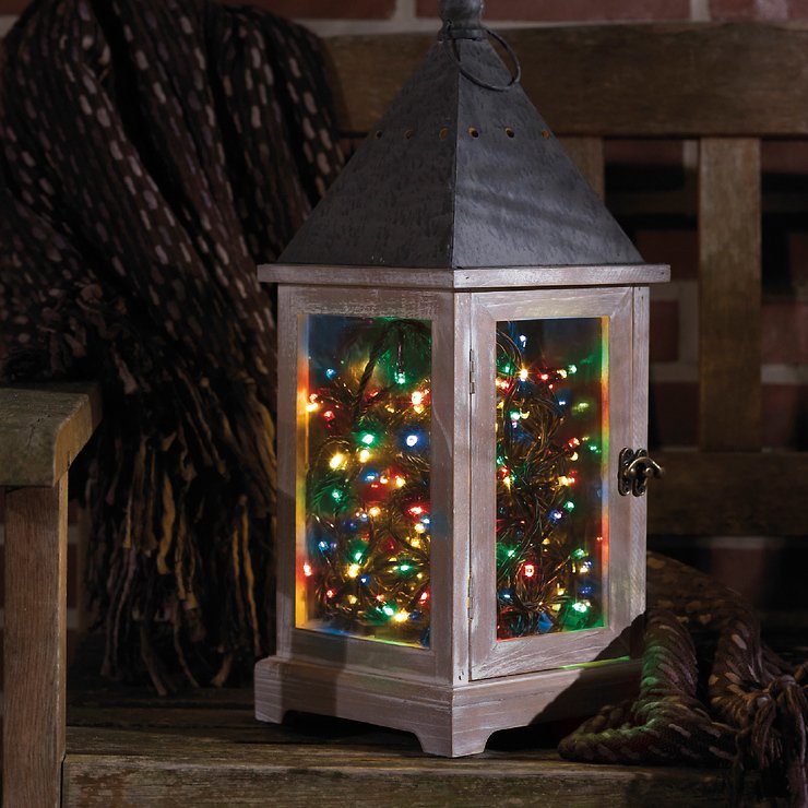 Lumineo Durawise Lichterkette Basic Twinkle 96 LED bunt außen 7,1 m batteriebetrieben schwarz