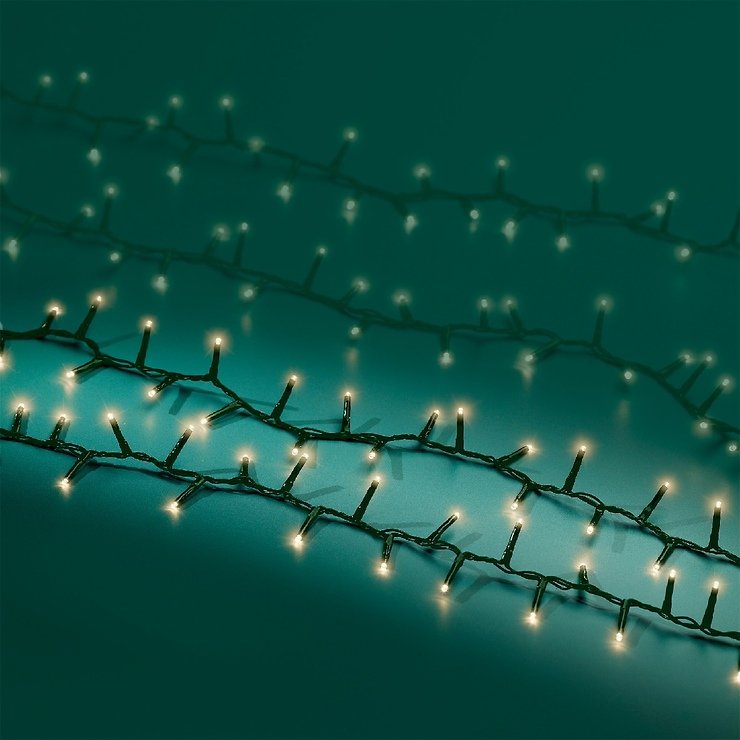 Kaemingk Lumineo Lichterkette Compact 350 LED warmweiß außen 7,5 m grün