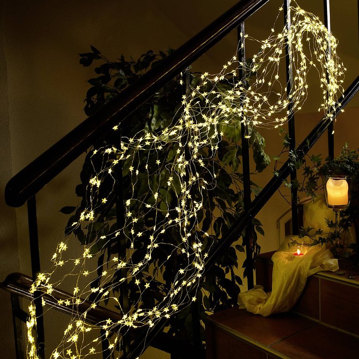 Konstsmide LED-Lichterkette Sternenlametta 702 LED warmweiß 2,7 m silber