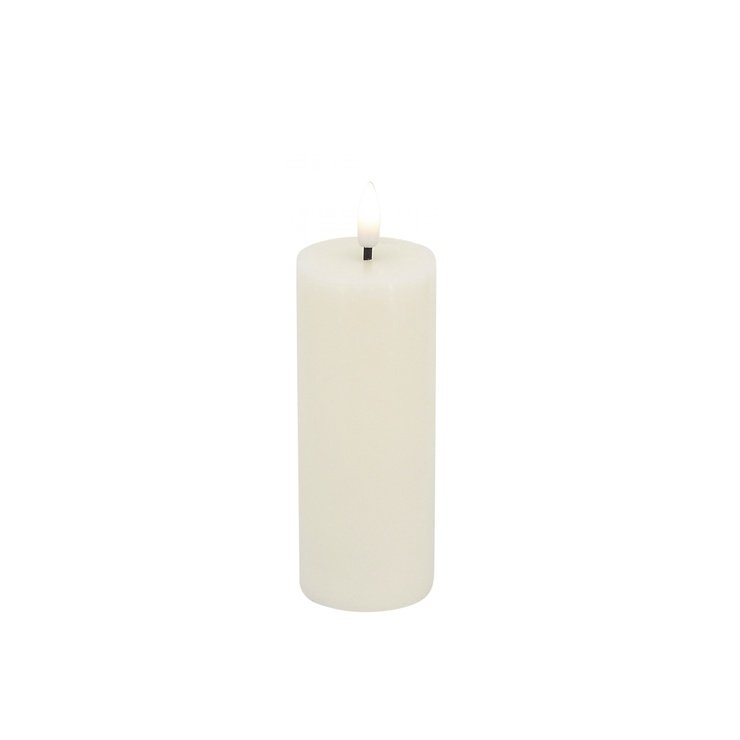 Candela Lights LED Kerze Echtwachs fernbedienbar 5x10 cm cream rustic