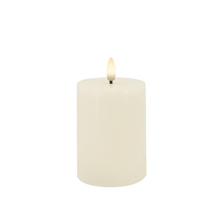 Candela Lights LED Kerze Echtwachs fernbedienbar 7,5x10 cm cream rustic
