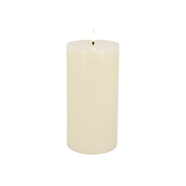 Candela Lights LED Kerze Echtwachs fernbedienbar 10x20 cm cream rustic