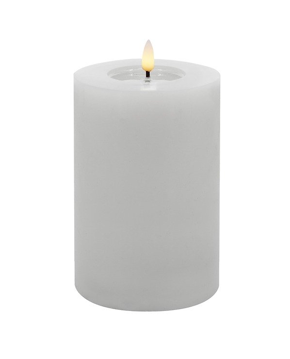 Candela Lights LED Kerze Echtwachs fernbedienbar 10x15 cm winter white glatt