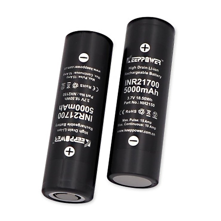 Keeppower INR21700 - 5000mAh 3,6V-3,7V Li-ion Akku High Drain 2 Stück