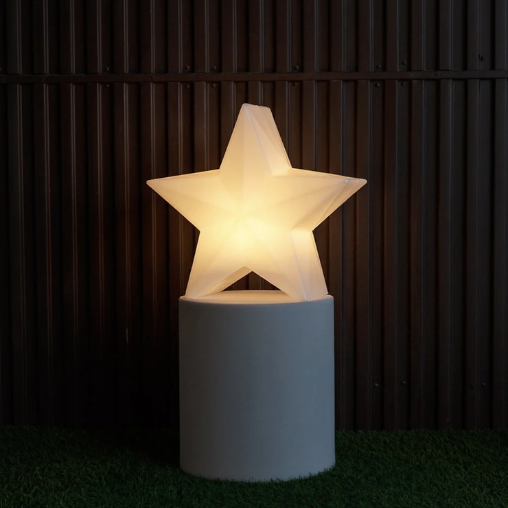 Newgarden Nova Leuchtstern LED Farbwechsel Solar und Akku 46 cm Weiß