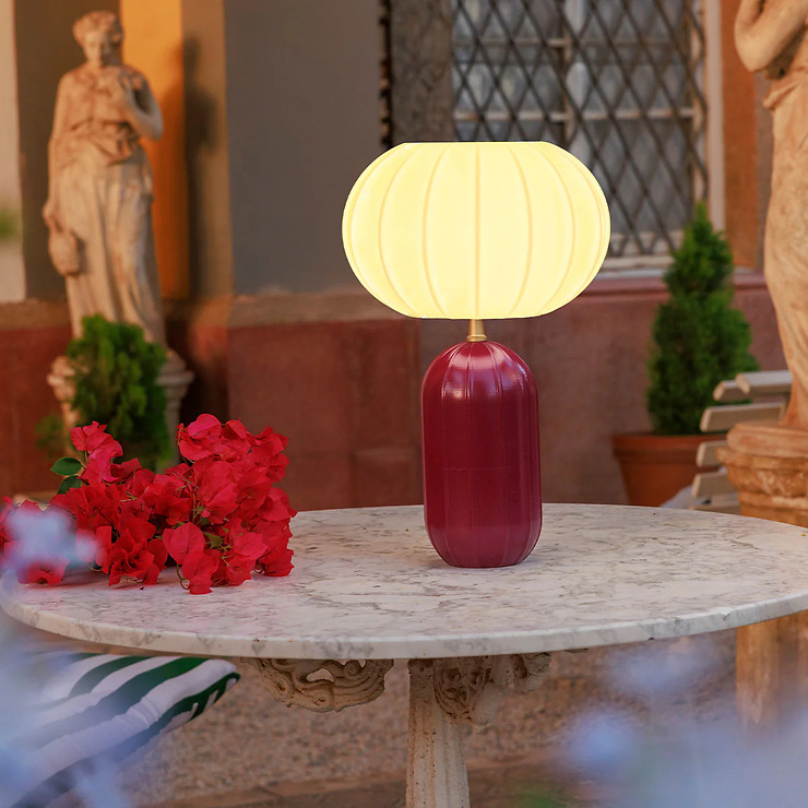 Newgarden Rachel LED Tischlampe Solar und Akku 45 cm Bordeaux