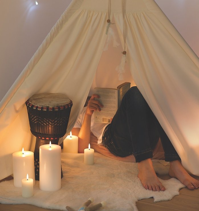 UYUNI Lighting LED Kerze PILLAR 7,8 x 15 cm ivory