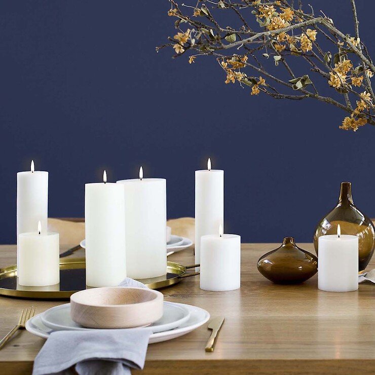 UYUNI Lighting LED Kerze PILLAR 5,8 x 15 cm weiß