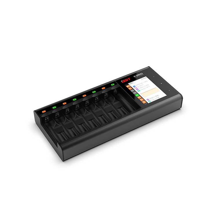 ISDT N8 AA AAA Akku Ladegerät 8-Schacht Smart Charger Li-Ion NiMH USB-C