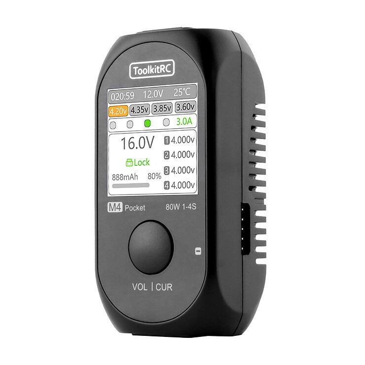 ToolkitRC M4 Pocket LiPo 1-4S 5A Ladegerät DC 7-25V USB-C