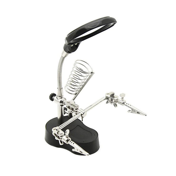 Sequre Löthilfe Platinenhalter mit Lupe (Dritte Hand)