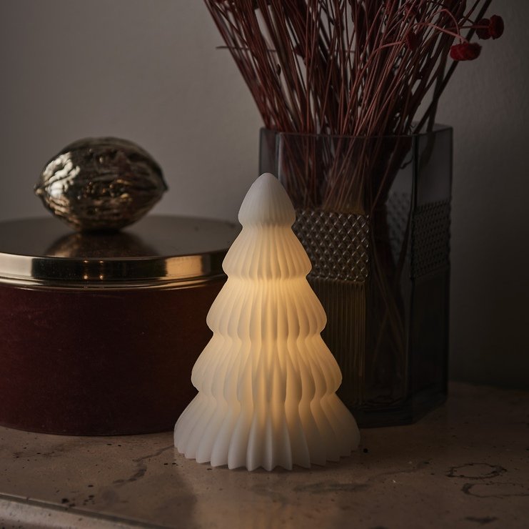 Sirius LED Baum Claire 1 LED warmweiß 16 cm batteriebetrieben Echtwachs weiß