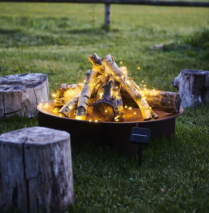 Sirius LED Lichterkette Knirke Solar 160 LED warmweiß 15,9 m grün