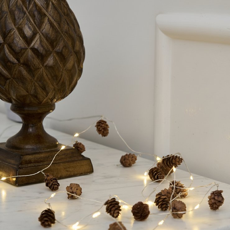 Sirius Lichterkette Molly 20 LED warmweiß 2 m innen batteriebetrieben braun