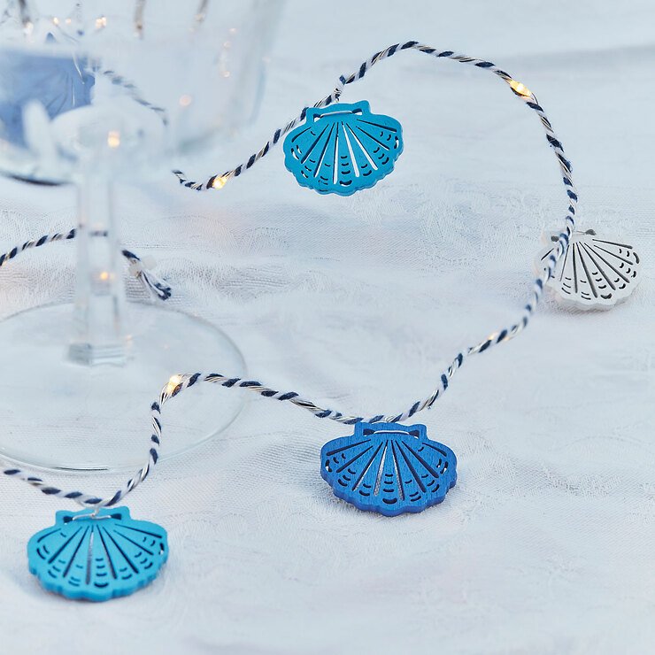 Sirius LED Lichterkette Selma Muschel 20 LED innen 2 m batteriebetrieben blau