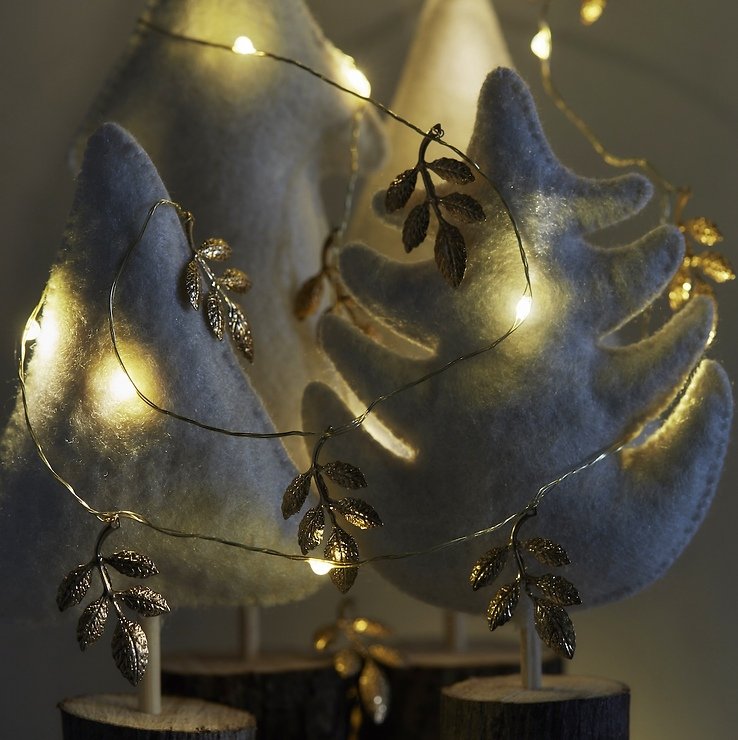 Sirius Lichterkette Marlin 20 LED warmweiß innen 2 m batteriebetrieben gold