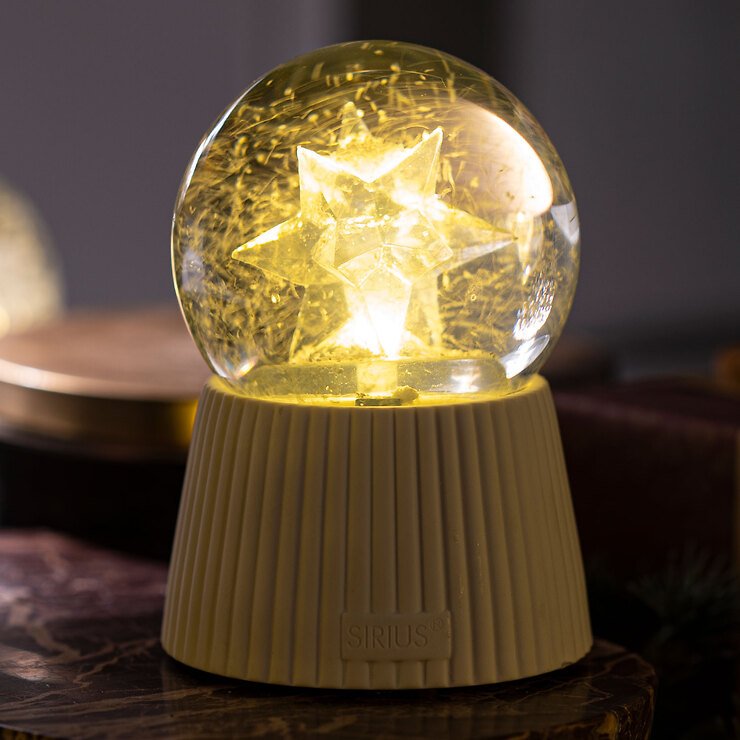 Sirius LED Schneekugel Capella Stern 14,5 cm weiß