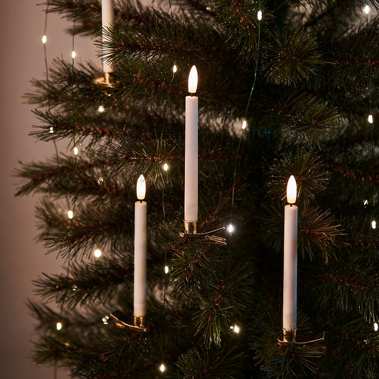 Sirius LED Baumkerzen Sille 10 Stück LED warmweiß 11cm batteriebetrieben weiß