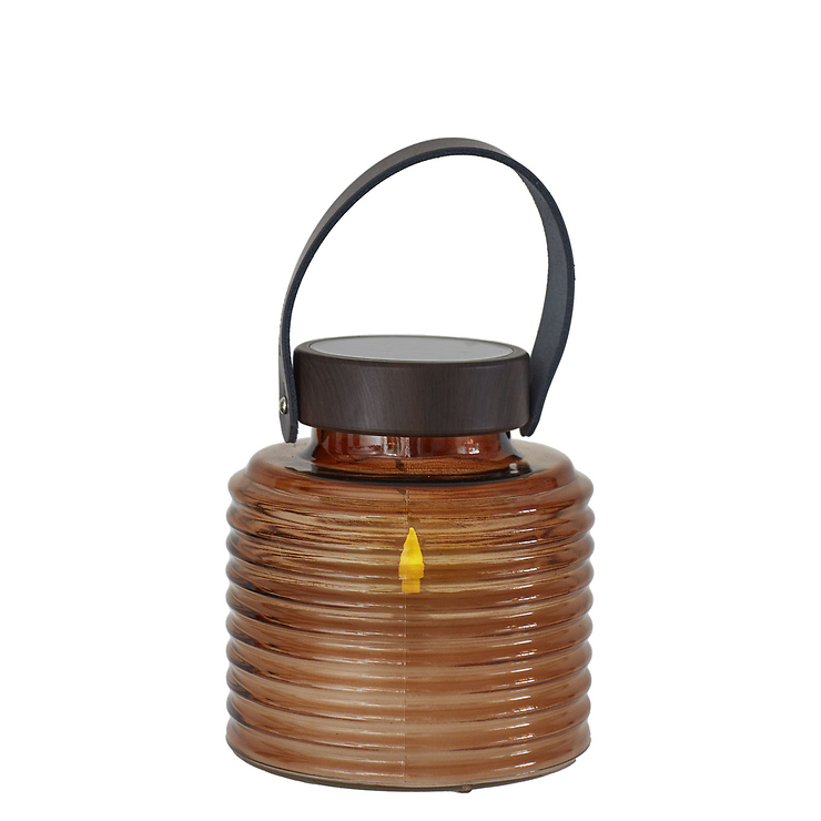 Sirius Aston Solar LED Glaslaterne 12 cm Outdoor Gartenleuchte braun