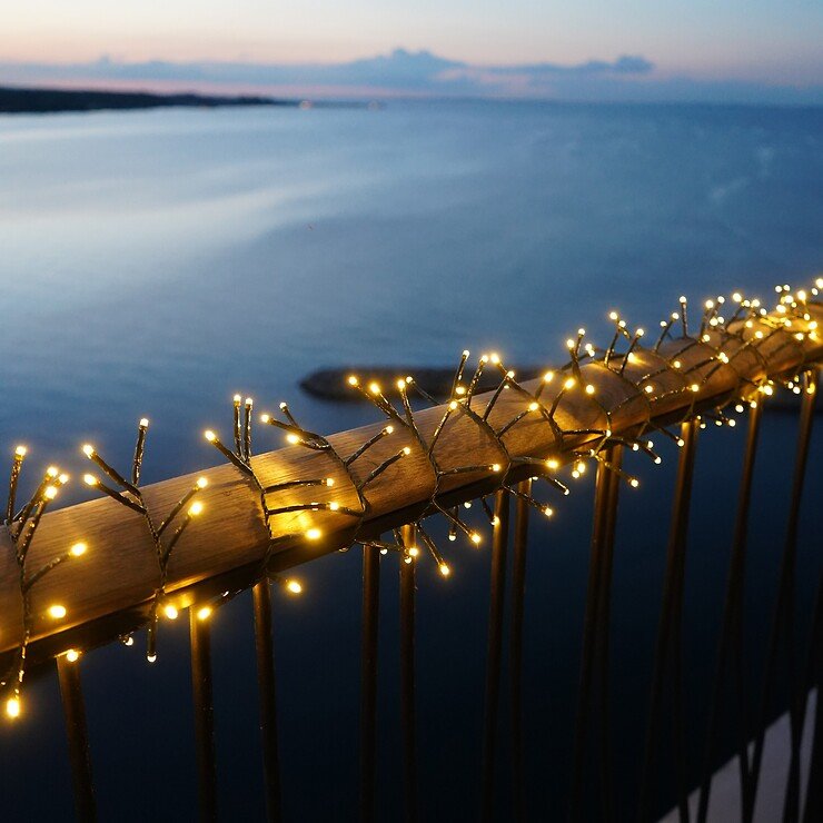 Sirius LED Lichterkette Easy-Line Cluster 2000 LED warmweiß außen 40 m grün