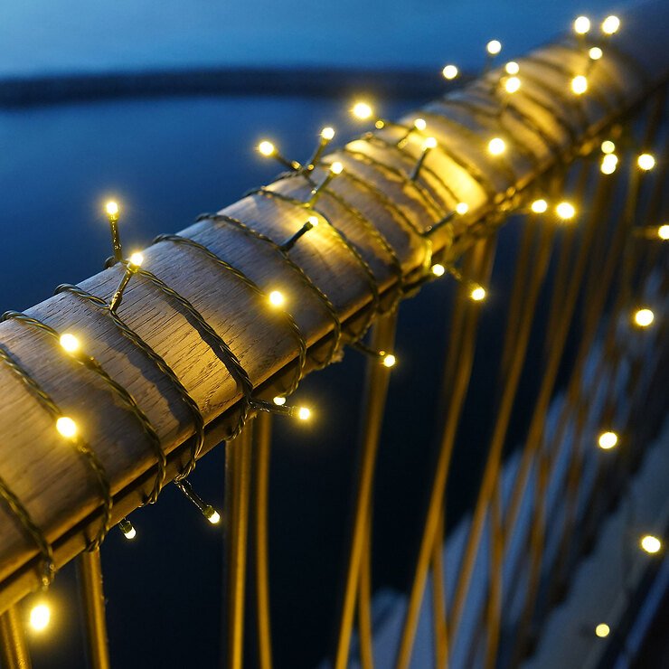 Sirius Lichterkette Easy-Line 300 LED warmweiß außen 14,95 m batteriebetrieben grün