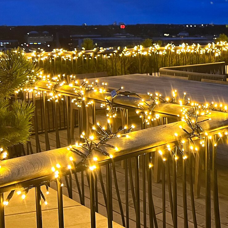 Sirius Top-Line Energy System Lichterkette Cluster Start-Set 200 LED warmweiß außen 3 m schwarz