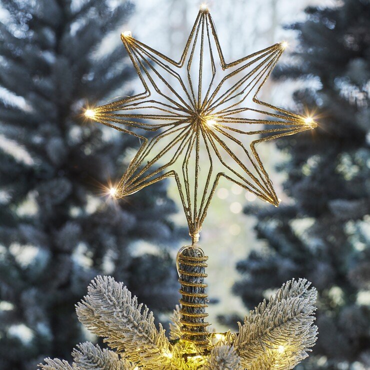 Sirius Weihnachtsbaumspitze Chloe 10 LED warmweiß innen batteriebetrieben gold