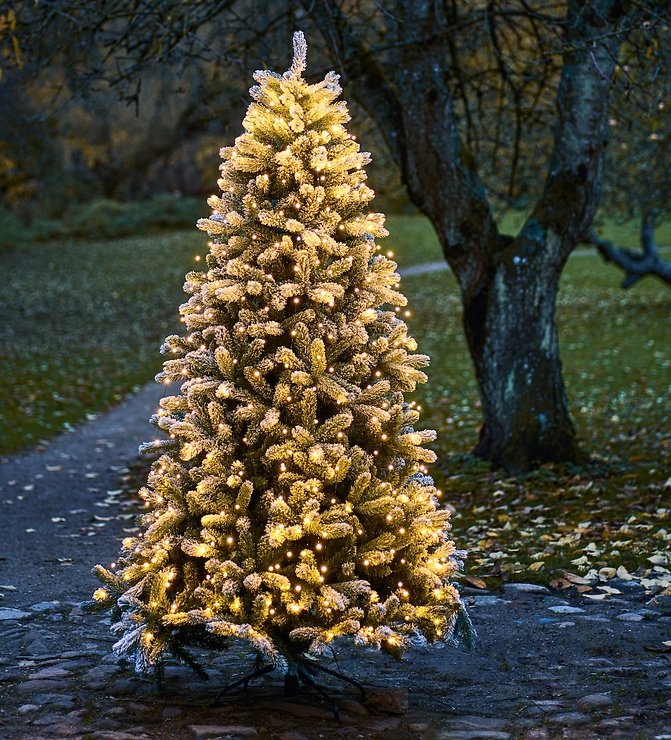Sirius LED Weihnachtsbaum Anton Tree 234 LED warmweiß außen 1,8 m grün beschneit