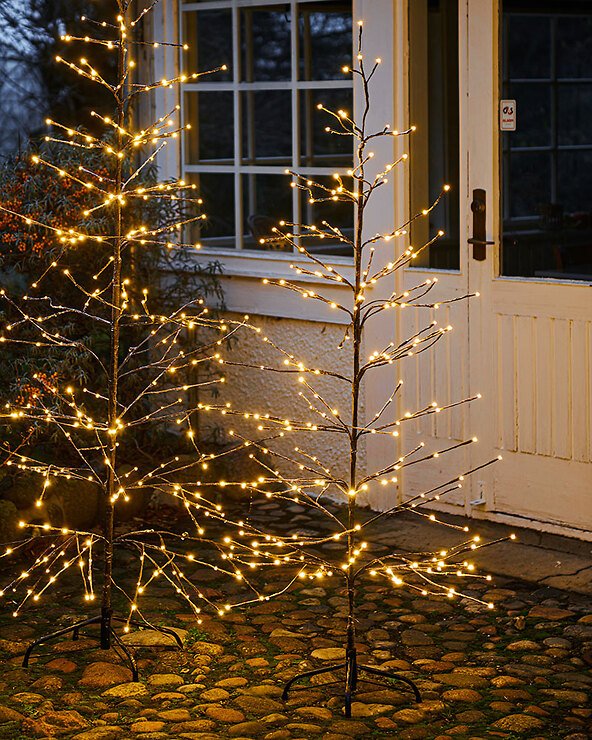 Sirius LED-Baum Isaac Tree beschneit 110 LED warmweiß außen 120 cm braun