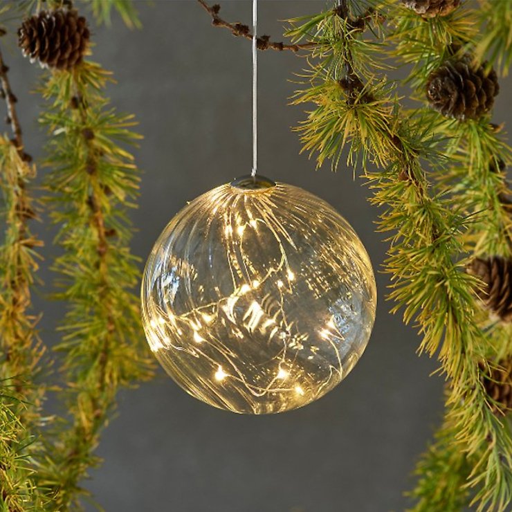 Sirius LED Leuchtkugel Wave Ball 16 LED warmweiß außen 10cm batteriebetrieben klar