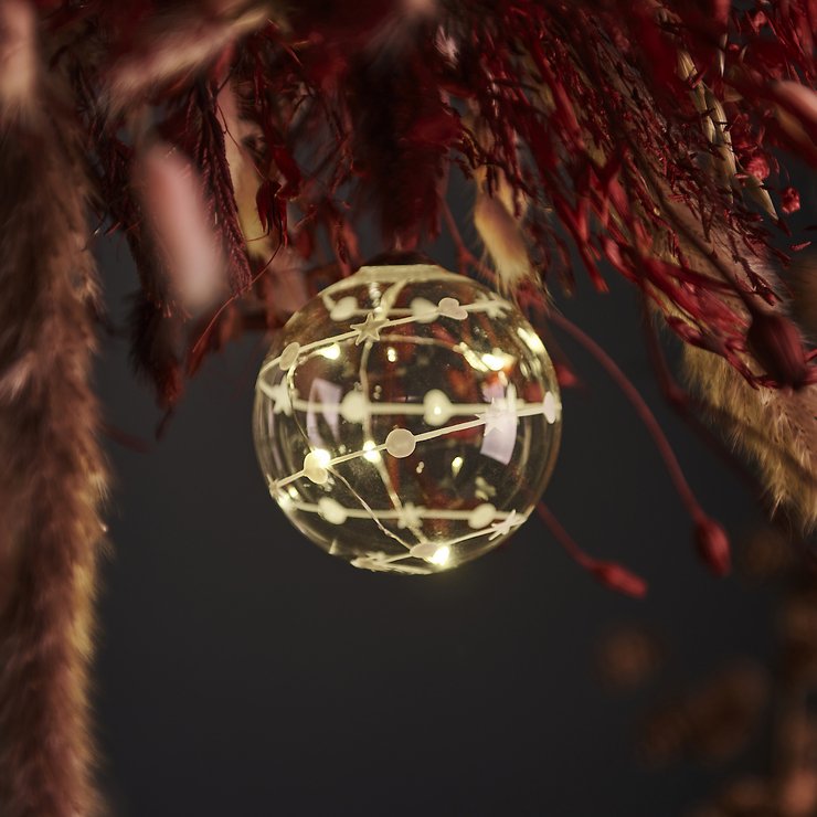 Sirius LED Glaskugel Sweet Christmas Ball 5 LED warmweiß 8cm batteriebetrieben klar
