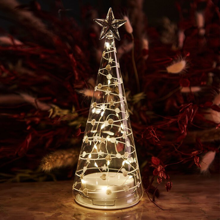 Sirius LED Glasbaum Sweet Christmas Tree 15 LED warmweiß 26 cm batteriebetrieben klar