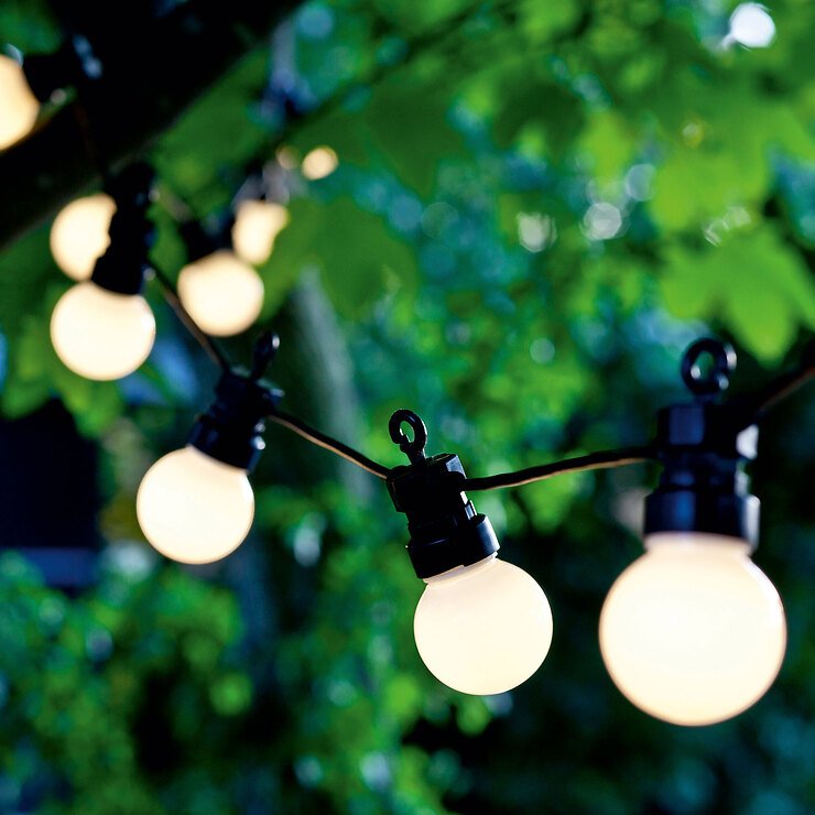 Sirius LED-Biergartenlichterkette Lucas Starter-Set 10 LED frosted außen 3 m schwarz