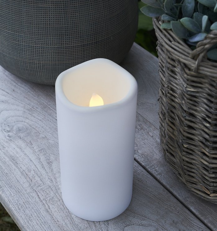 Sirius LED Kerze Storm outdoor 10x20cm Kunststoff weiß