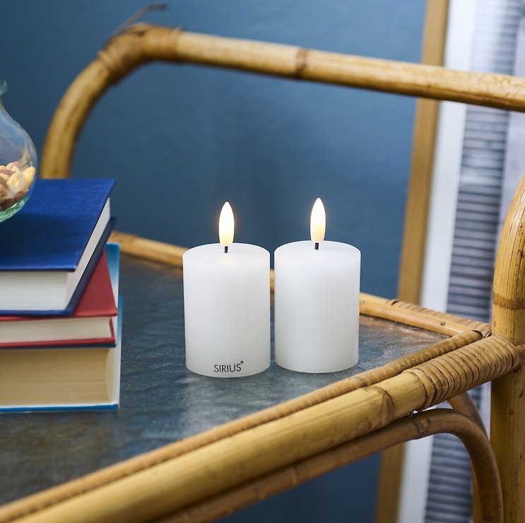 Sirius LED Kerze Sille Mini 2er Set 5x6,5cm wiederaufladbar weiß