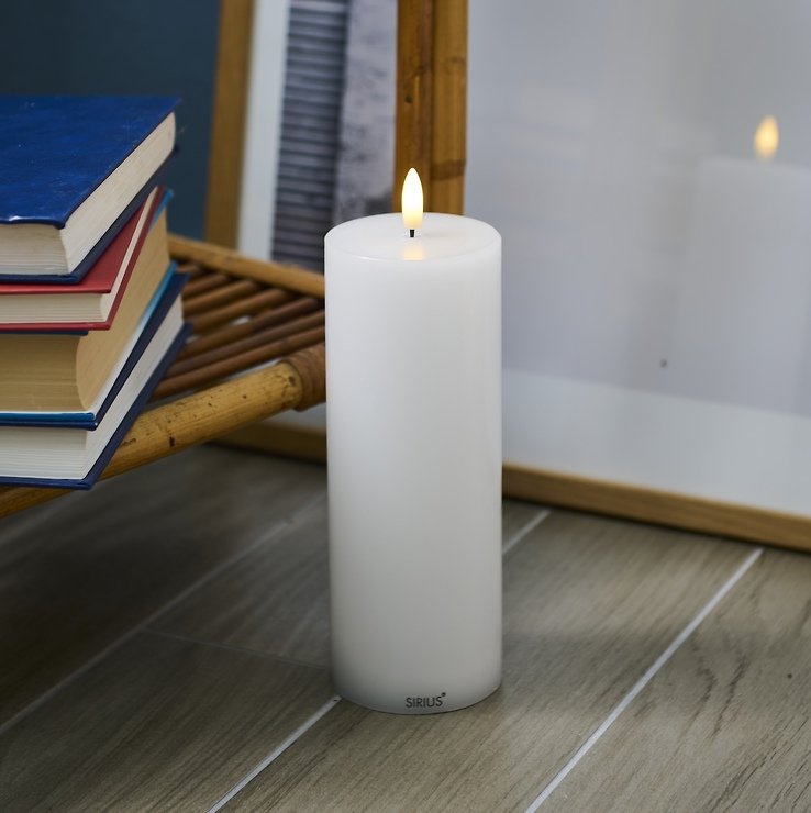 Sirius LED Kerze Sille 7,5 x 20 cm weiß