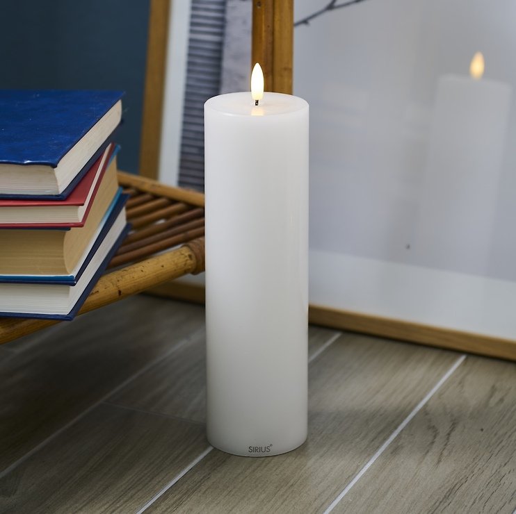 Sirius LED Kerze Sille 7,5 x 25 cm weiß
