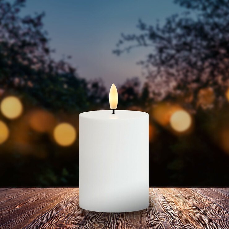 Sirius LED Kerze Sille Solar 7,5 x 10 cm weiß