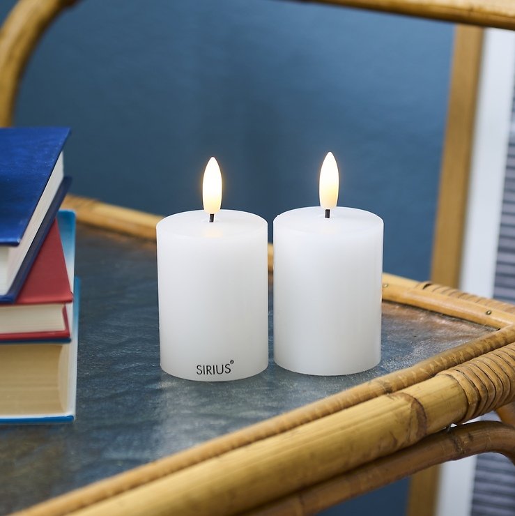 Sirius LED Kerze Sille Mini 2er Set 5x6,5cm weiß