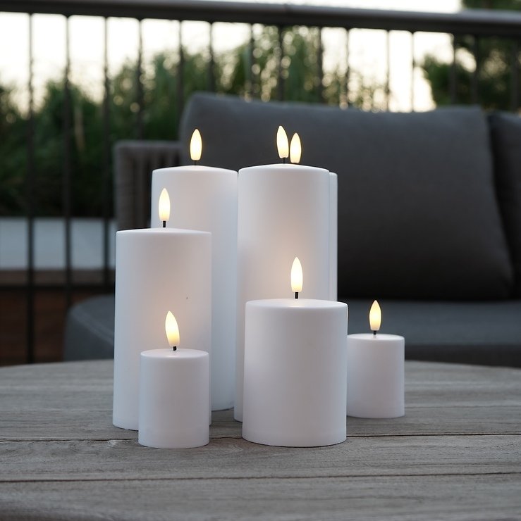 Sirius LED Kerze Sille Outdoor 7,5 x 12,5 cm weiß